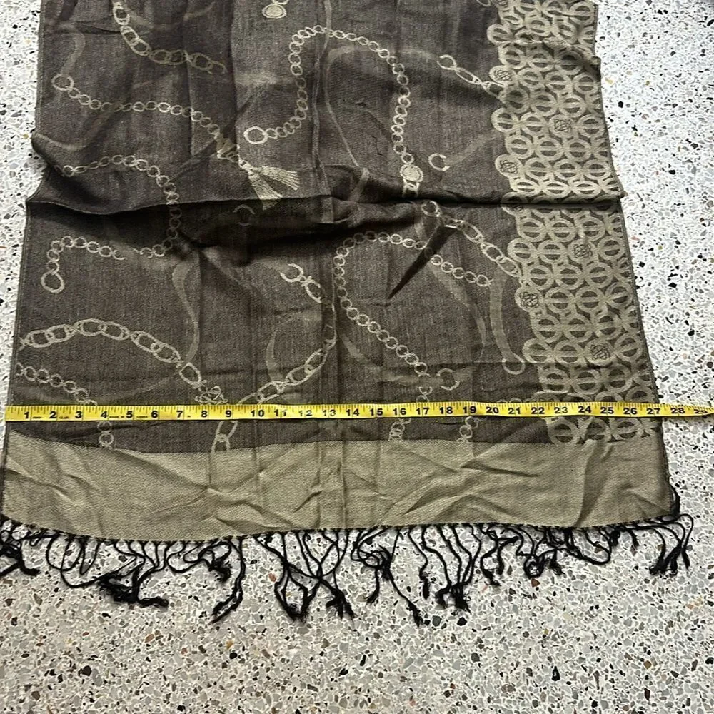 Oscar de la renta scarf pashmina Shaw bronze brown wrap
